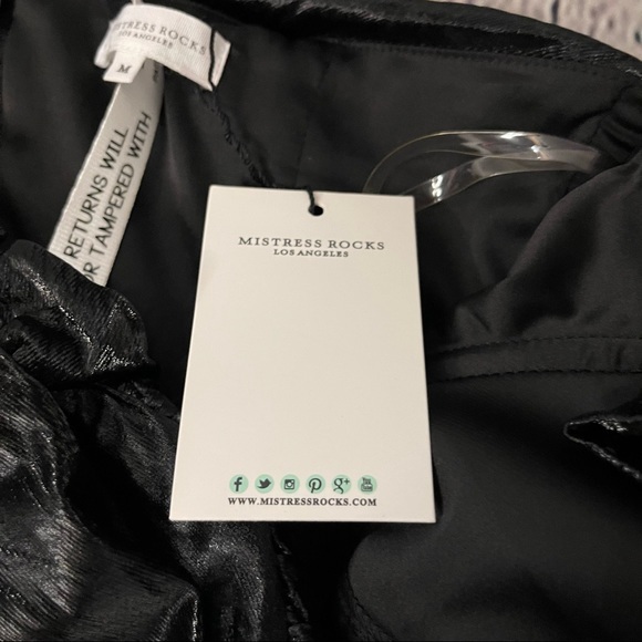 House of CB Mistress Rocks VIP' Black Glossy Ruffle Mini Dress medium NWT - Picture 9 of 9